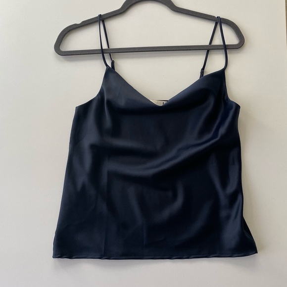 RO&DE NAVY Satin Formal Tank Top from Anthropologie. Sz XS. Excellent condition! - Picture 2 of 5